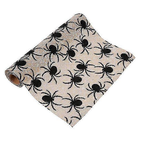 1pc Halloween Spider Table Runner Halloween Spider Tablecloth Linen Tablecloth