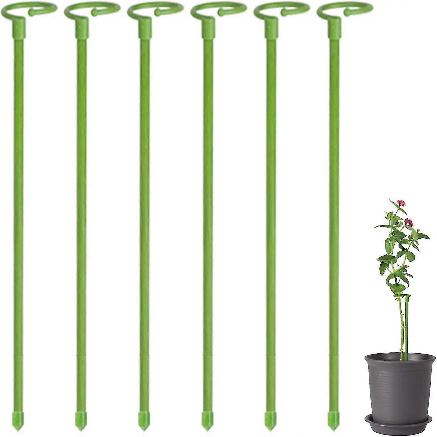 6ピースシングルステムプラントサポートステークス - 花、ローズ、オーキッド、ユリ、ダリアのガーデンステークス
