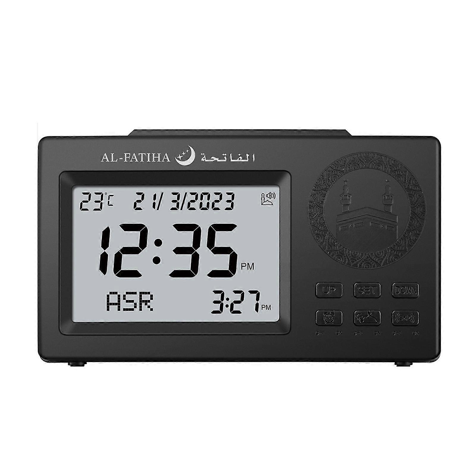Lcd Display Screen Azan Clock With Date Day Display Qibla Direction For Praye