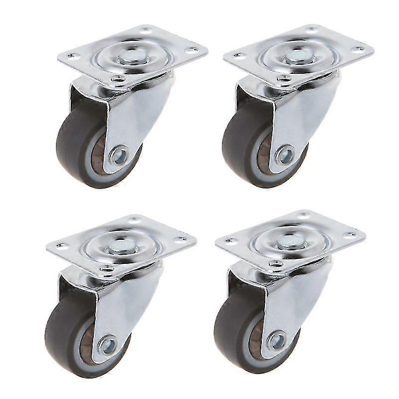 4Pcs mini small casters 1 inch tpe rubber super mute wheels for bookcase drawer flower racks