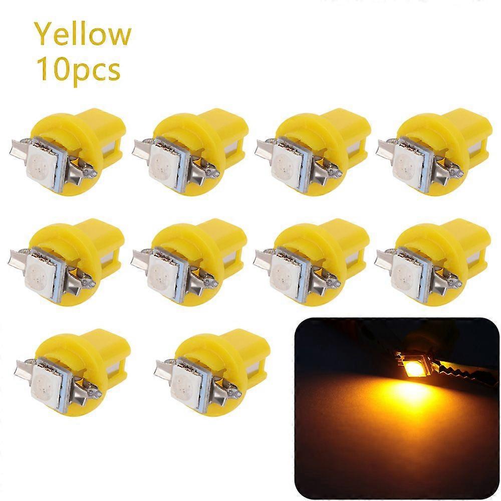 10Pcs LED Gauge car light Speed Dash Bulb Dashboard instrument car light Wedge Interior Lamp B8.5D 509T B8.5 5050 Led 1 SMD T5 Lamp