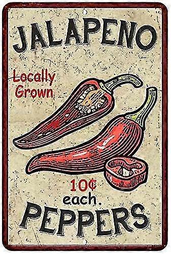 Jalapeno Peppers Kitchen Vintage Look Chique 8x12 polegadas OU 12x16 polegadas High Gloss Metal Mode 4631