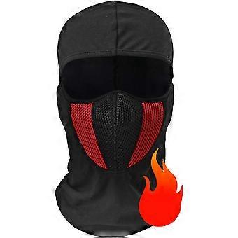 Face Mask,Red Breathable Mesh Multipurpose Windproof Motorcycle Cycling Tactical Balaclava Hood Neck Warmer, Fit Helmets for Adults Women and Men Elas
