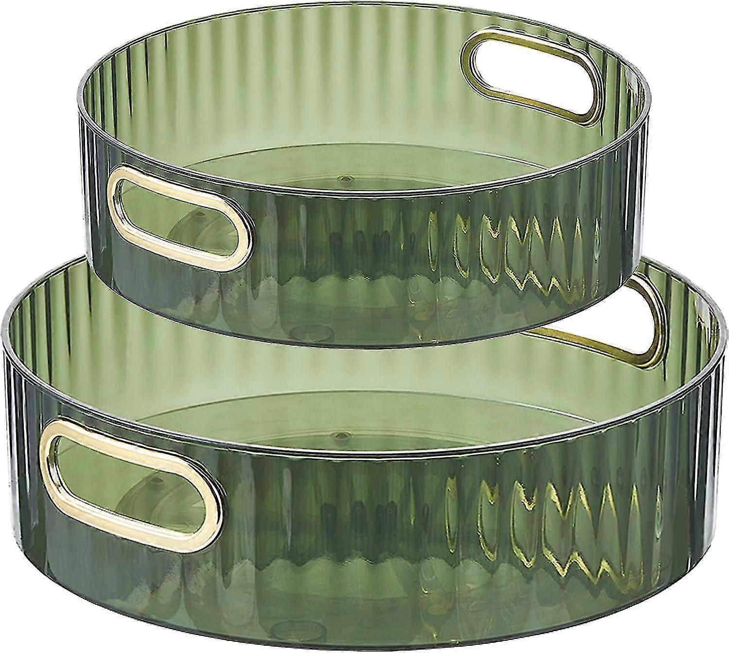 مجموعة منظم الثلاجة ، مطبخ منظم القرص الدوار للخزانة ، رف توابل دوار دائري ، منظم القرص الدوار للتوابل ، تخزين منظم المطبخ الدوار 2p