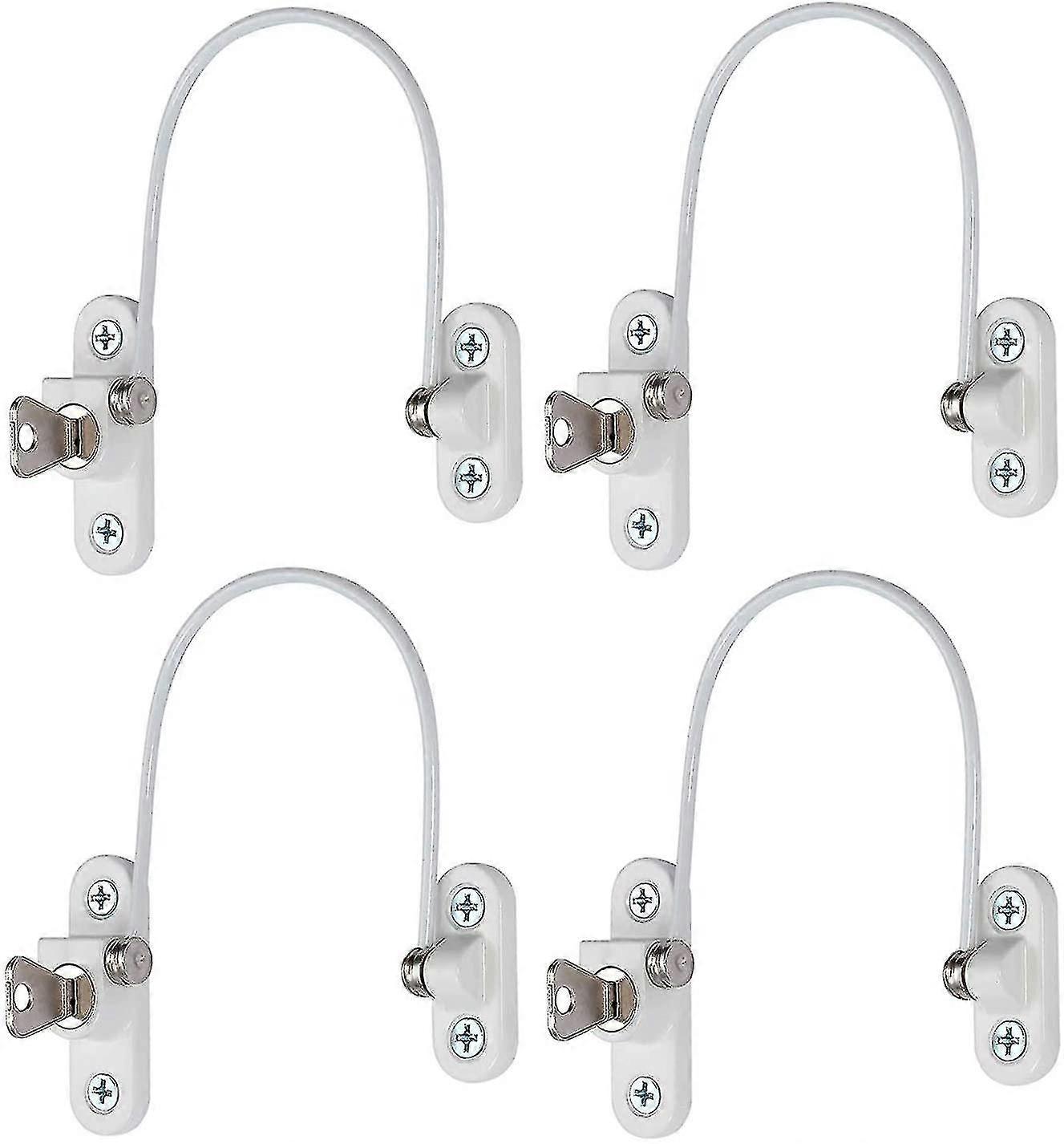 4 Pcs Security Window Lock, Window Security Door Lock With Key
