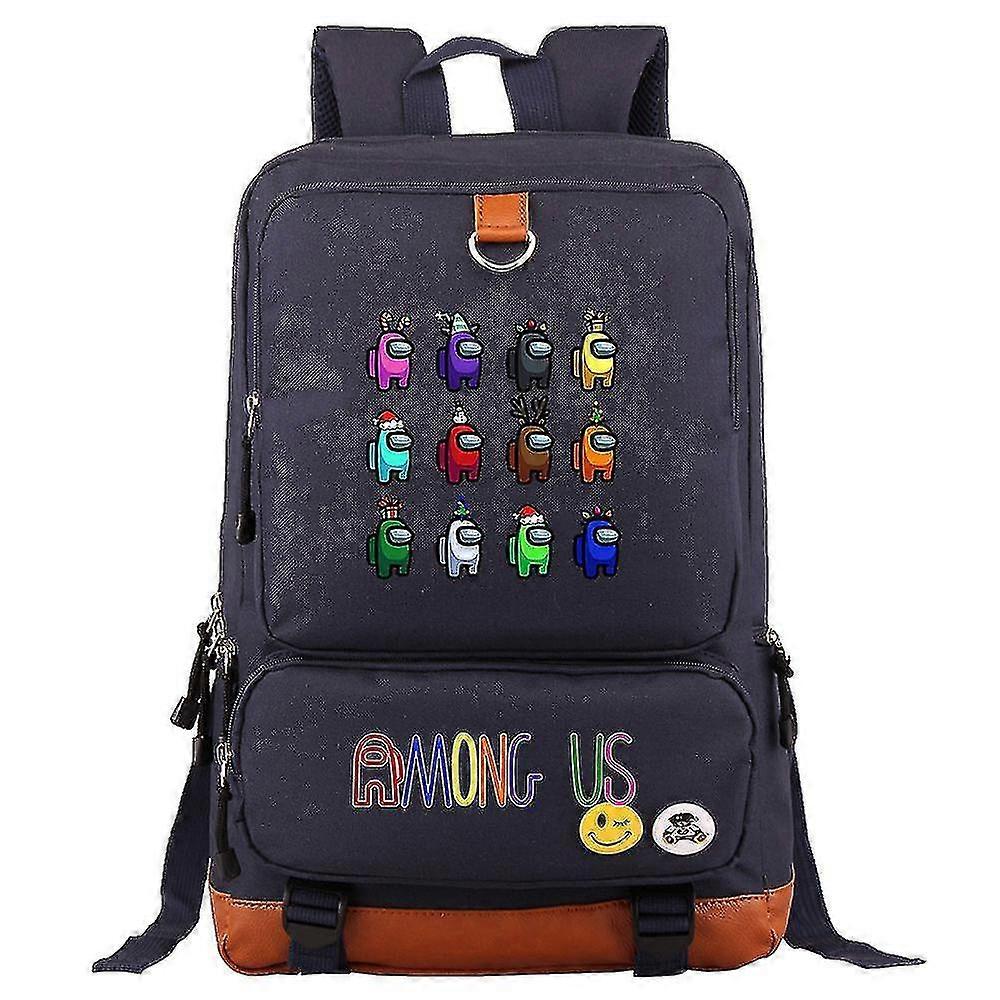 among us youth student schoolbag large capacity backpack 40navy  