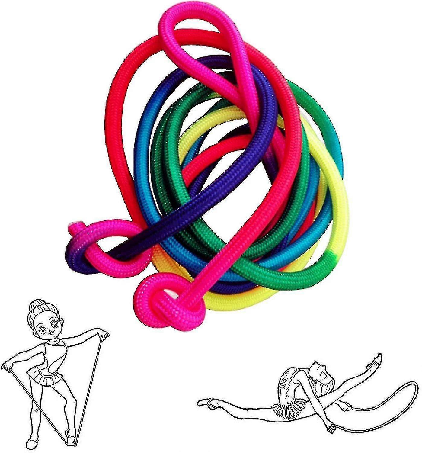 الجمباز حبل الرقص غاسل الجمباز حبل الجمباز حبل قوس قزح اللون حبل الجمباز جودة عالية