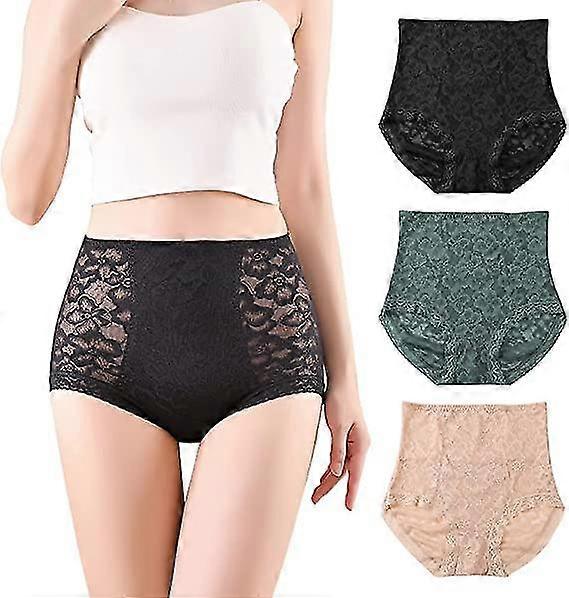 Women's Comfort High Waisted Lace Girdle Panties Shapewear Briefs Underwear
