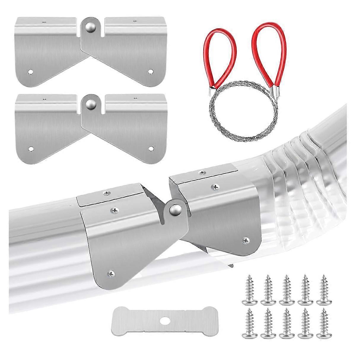 Gutter Downspout Hinges,1 Pair/2 Pcs Gutter Extension Hinge,Down Spout Drain Extension Hinge,for Sq