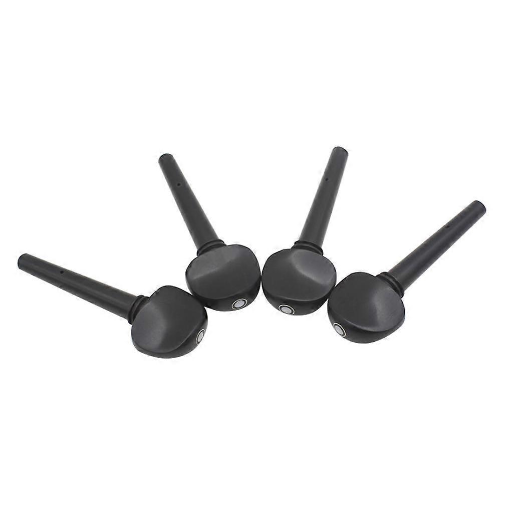 Handmade 4 Pieces Ebony Cello Tuning Pegs Tuners DIY for 3/4 4/4 Size Cellos Accessory