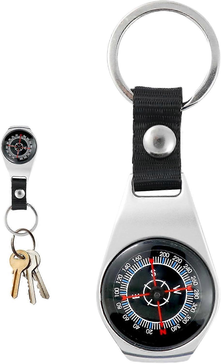 Keychain Compass for , Hiking Clip Compass - Portable Survival Gadget with Clear Dial - Compact Hiking Navigation Tool, Survival Gadget