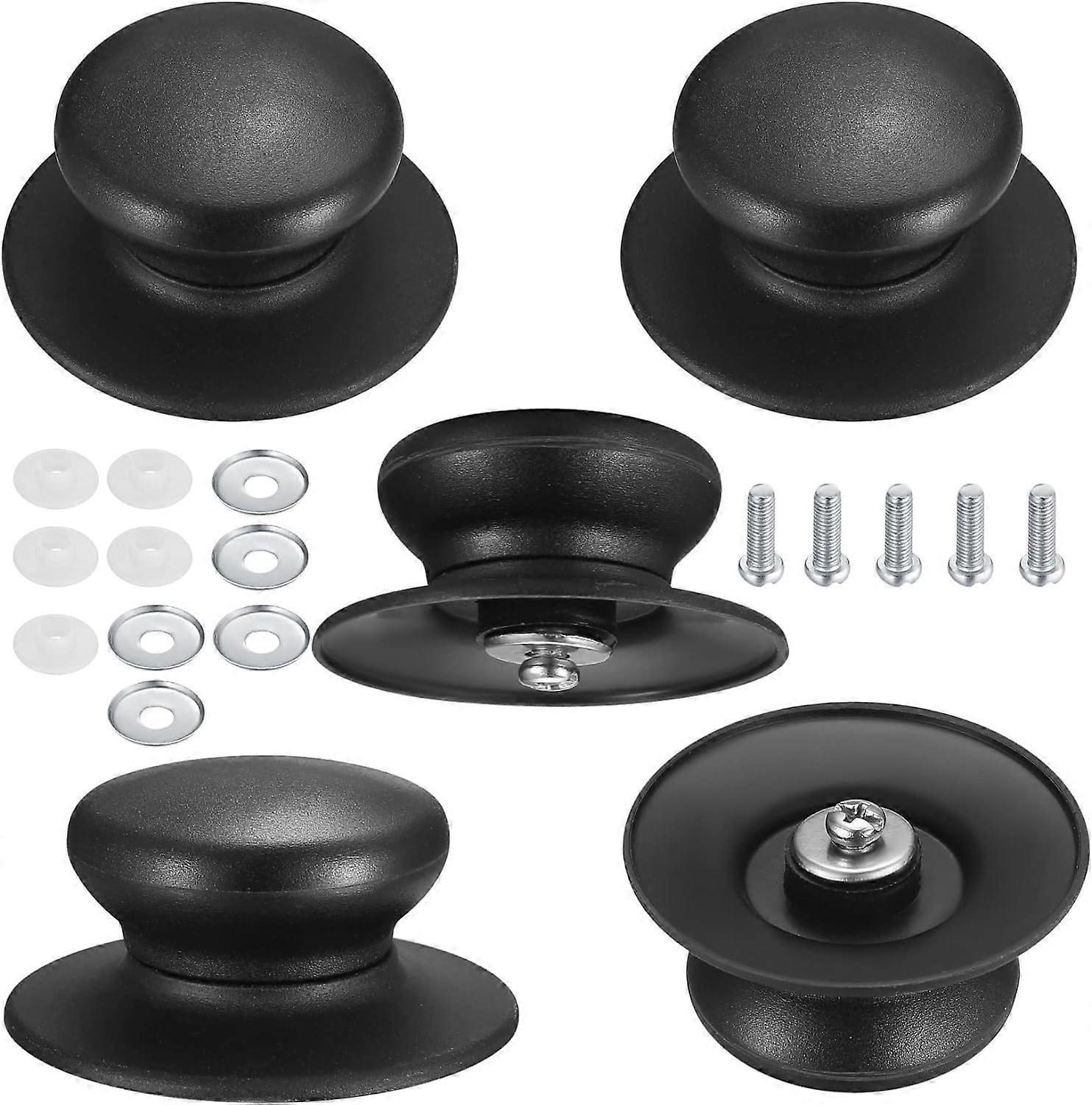 5 PCS Universal Pot Lid Knobs Kitchen Cookware Knob, Lid Knobs Heat Resistant Pot Lid Lifting Handle Replacement Parts Set with Screws