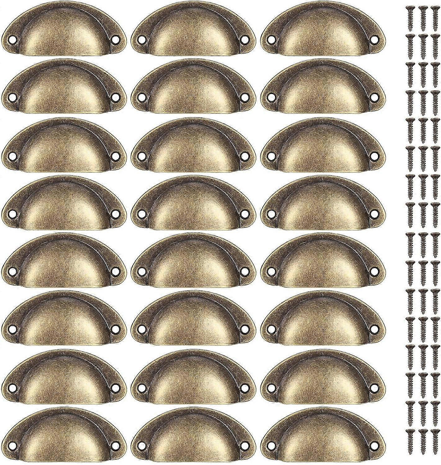 Dww-24pcs Vintage Shell Knobs, Half-Round Drawer Pulls, Furniture Knobs, Door Drawer Knobs, Shell Knobs for Kitchen, Cabinets with Screws (48pcs)