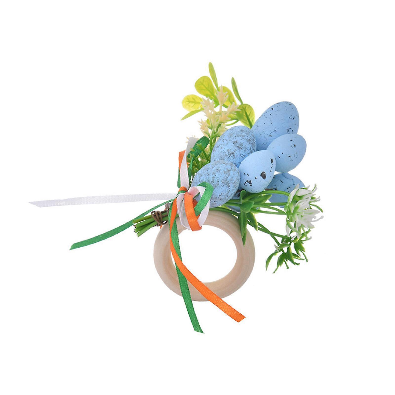 Handmade Round Easter Pattern Napkin Rings Holder for Dinning Table,Rabbit Napkin Ring-on stock