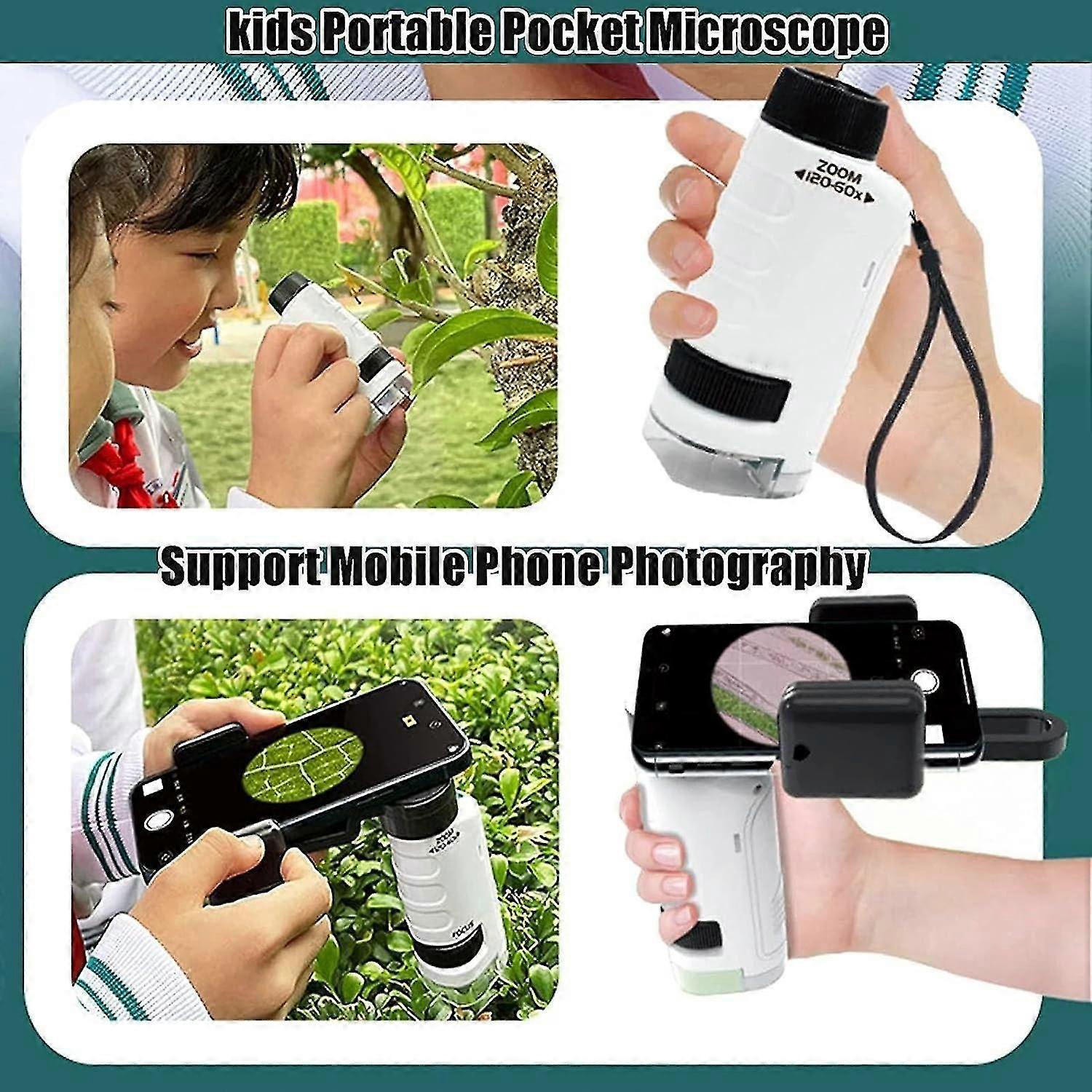 Children's mini microscope, mini portable microscope, handheld pocket microscope, portable microscope for children