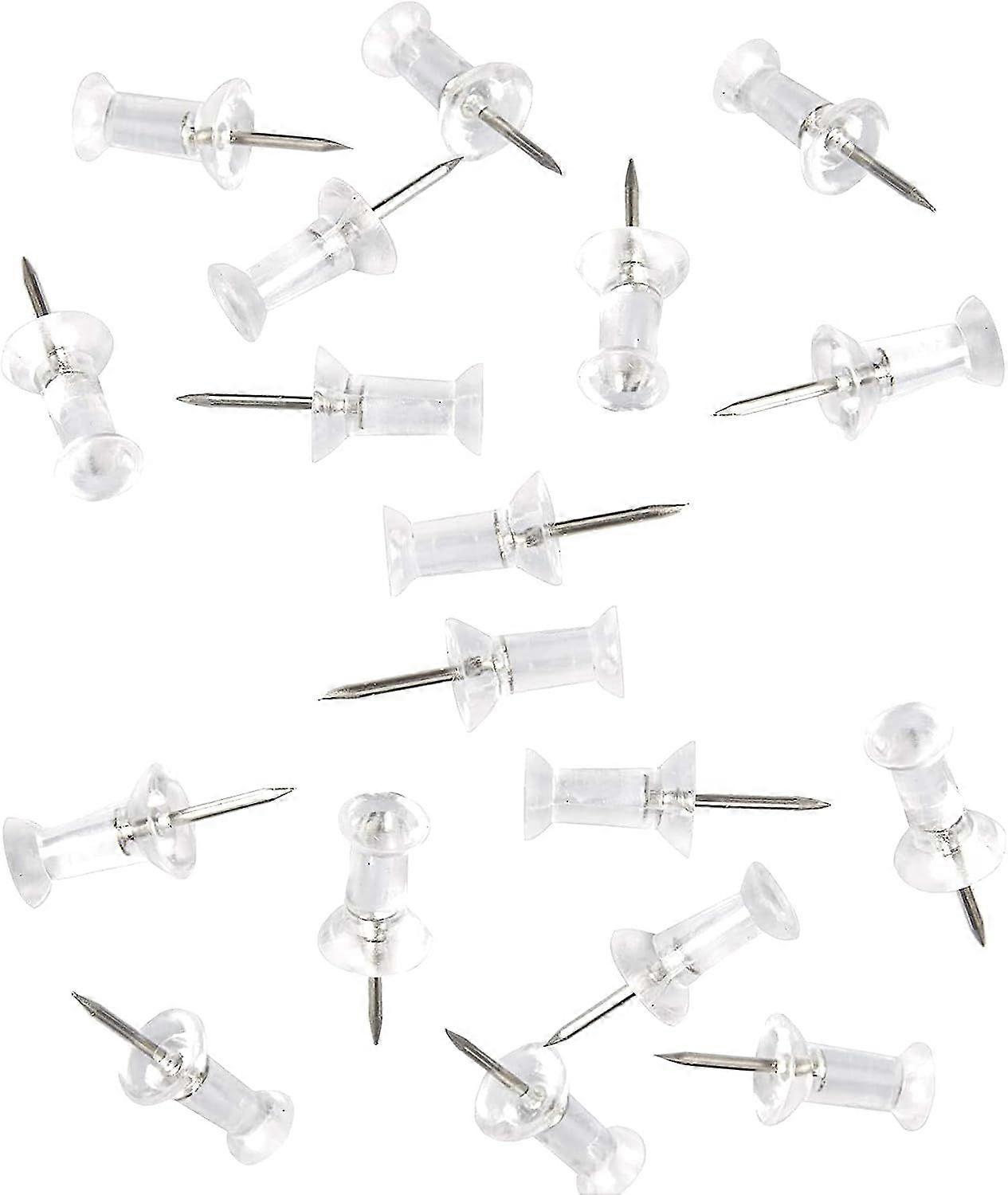 Set of 200 thumbtacks Clear plastic head Steel tip