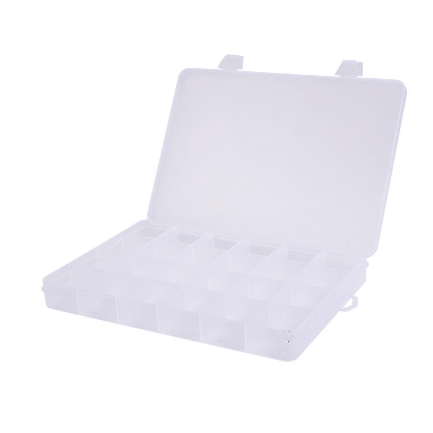 24 Compartments Plastic Box Case Jewelry Bead Container Craft Organizer