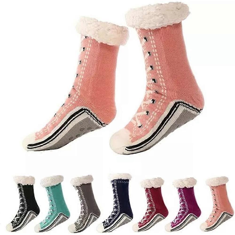 Ultra-thick Cashmere Slipper Home Socks,Slipper Socks With Non Slip Slipper