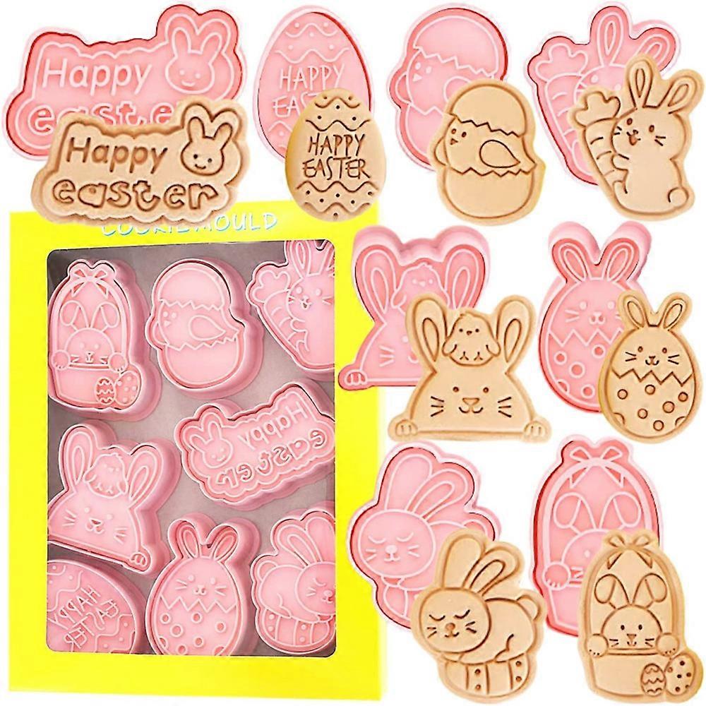 8Pcs/set DIY Easter Bunny Cookie Cutter Set Eggs Rabbit Biscuit Baking Mold