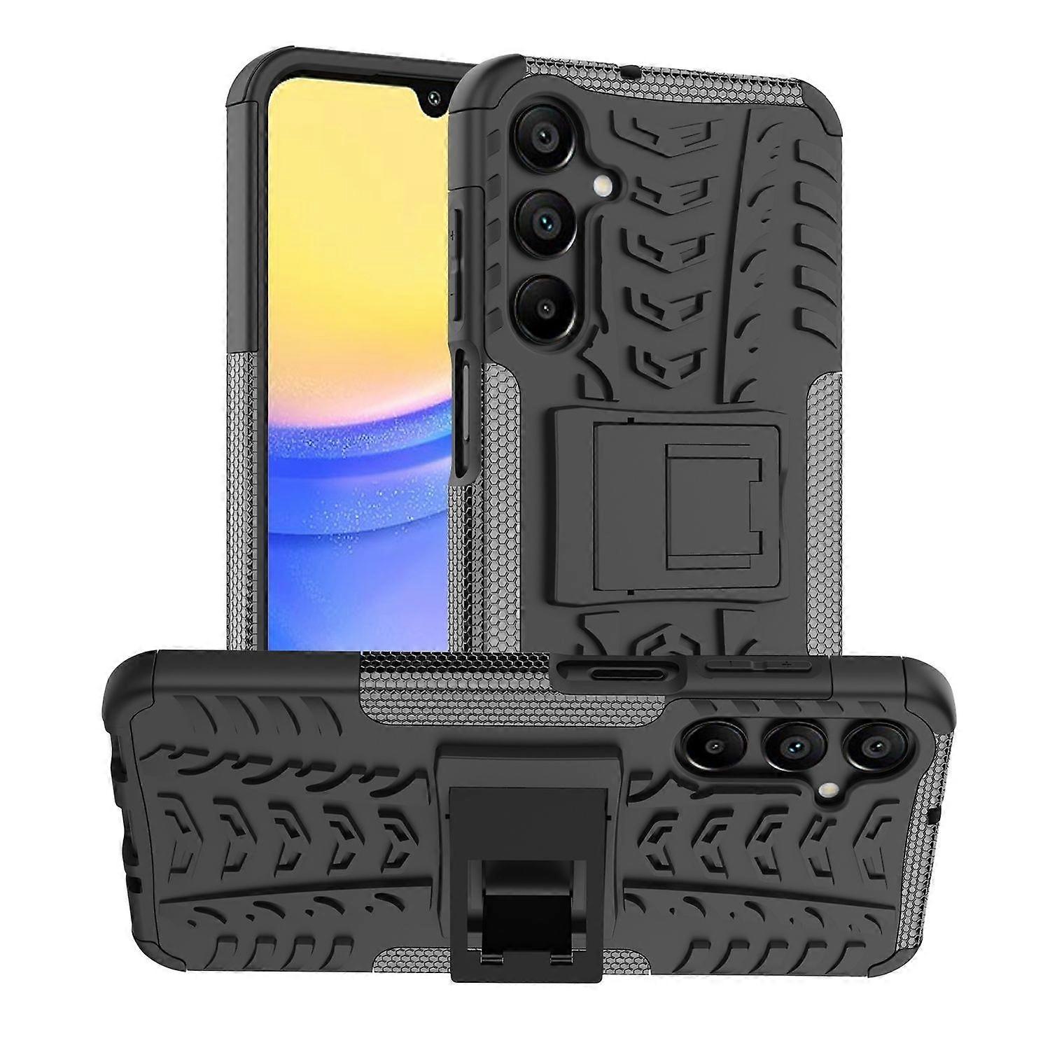 适用于三星 Galaxy A16 5G 轮胎纹理 TPU/PC 手机壳支架黑色