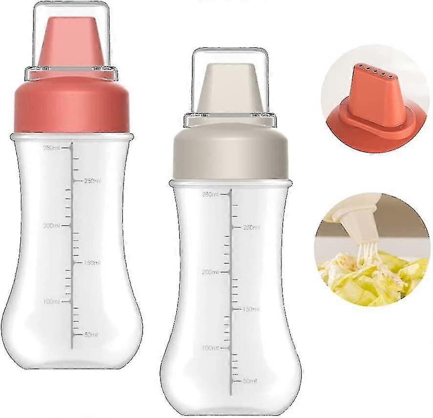 2-pack Porous Condiment Squeeze Bottles, Leak Proof Refillable Condiment Container With Lip, Salad Dressings,top Dispensers For Ketchup Mustard Mayo H