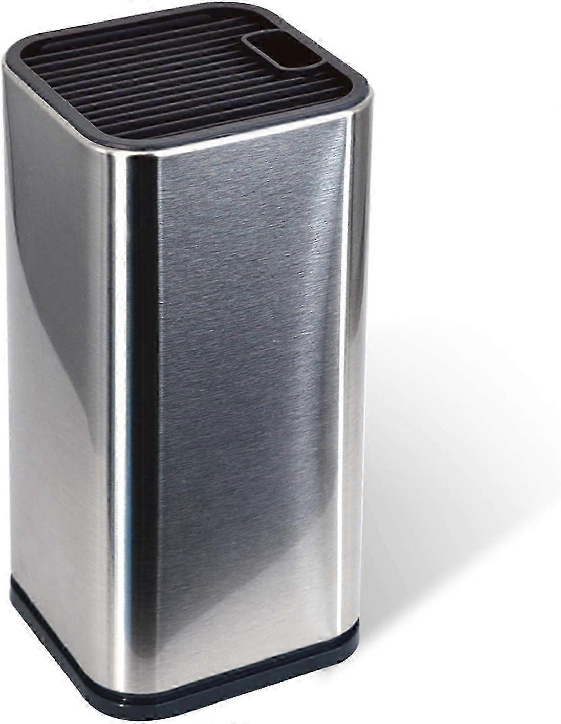 Stainless Steel Universal Knife Block Holder with Slots for Scissors or Sharpening Rod, Space Saver