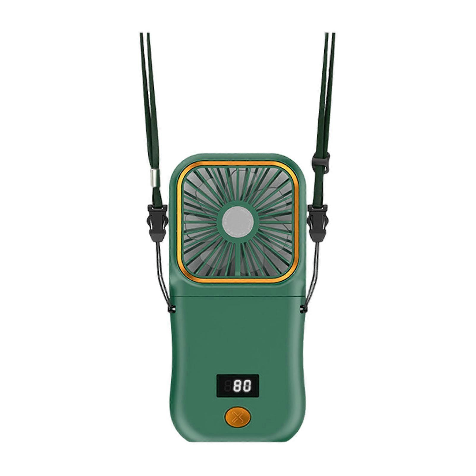 Rechargeable Handheld Fan with Digital Display Low Noise Compact Size Battery Operated Small Foldable Fan Power Bank QingHai