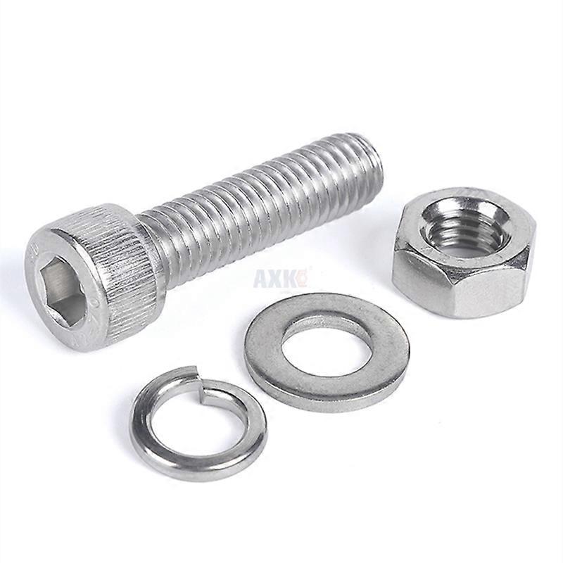 12.9 DIN912 Hexagon Hex Socket Head Cap Allen Screw M3 M4 M5 M6 M8 M10 304 Stainless Steel Bolt Nut Gasket Flat Pad Combination