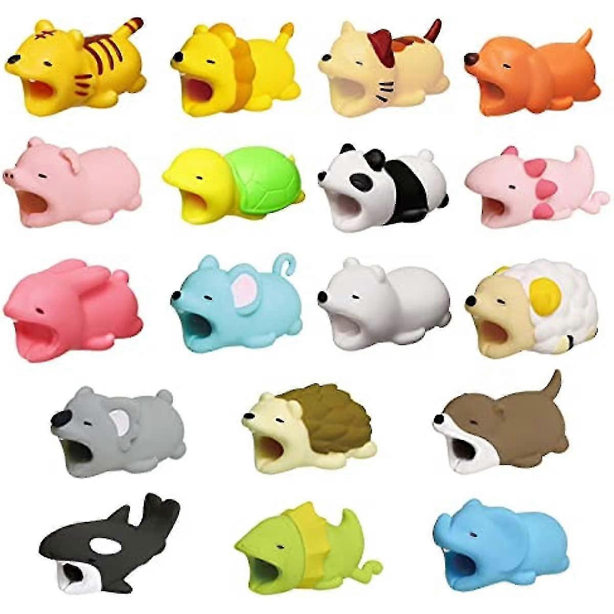 18pcs Animals Cables Silicone Protector Bite Cute Animal Cable Protector