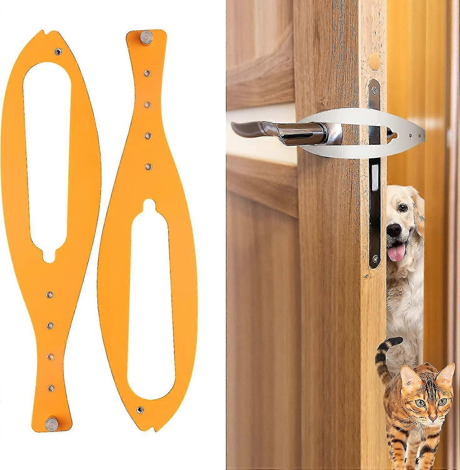 2pcs Cat Door Holder Latch, Flex Latch Cat Door Stopper With Adjustable Strap 2.5-6" Wide, Easy To Install-yky