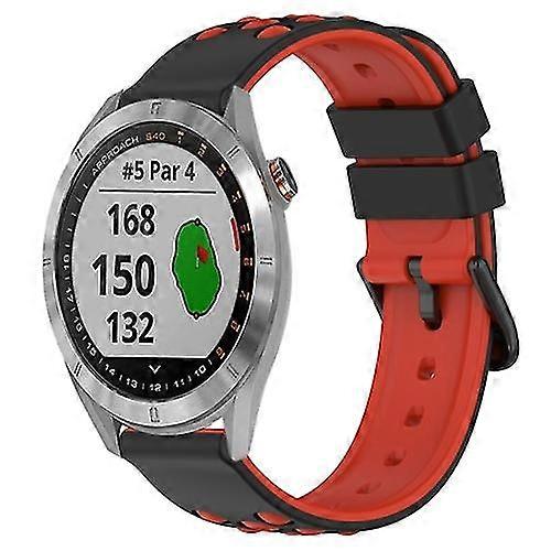 For Garmin Approach S40 20mm Two-color Porous Silicone Watch Band LIQJ