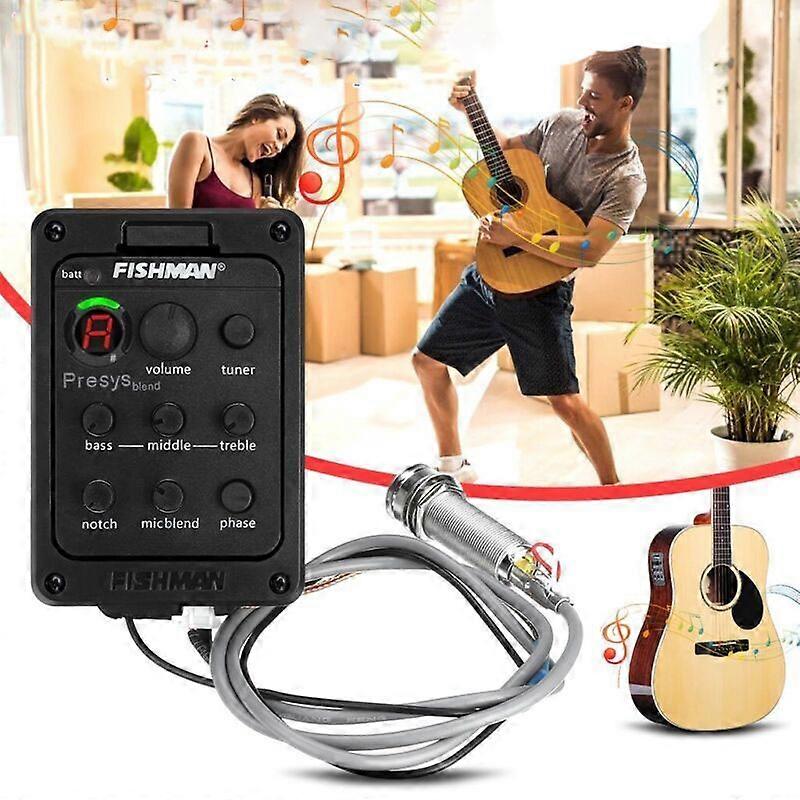 4 Band 301 EQ Tuner Piezo Mikrofon Presys Blend Akustikgitarre Tonabnehmer Vorverstärker