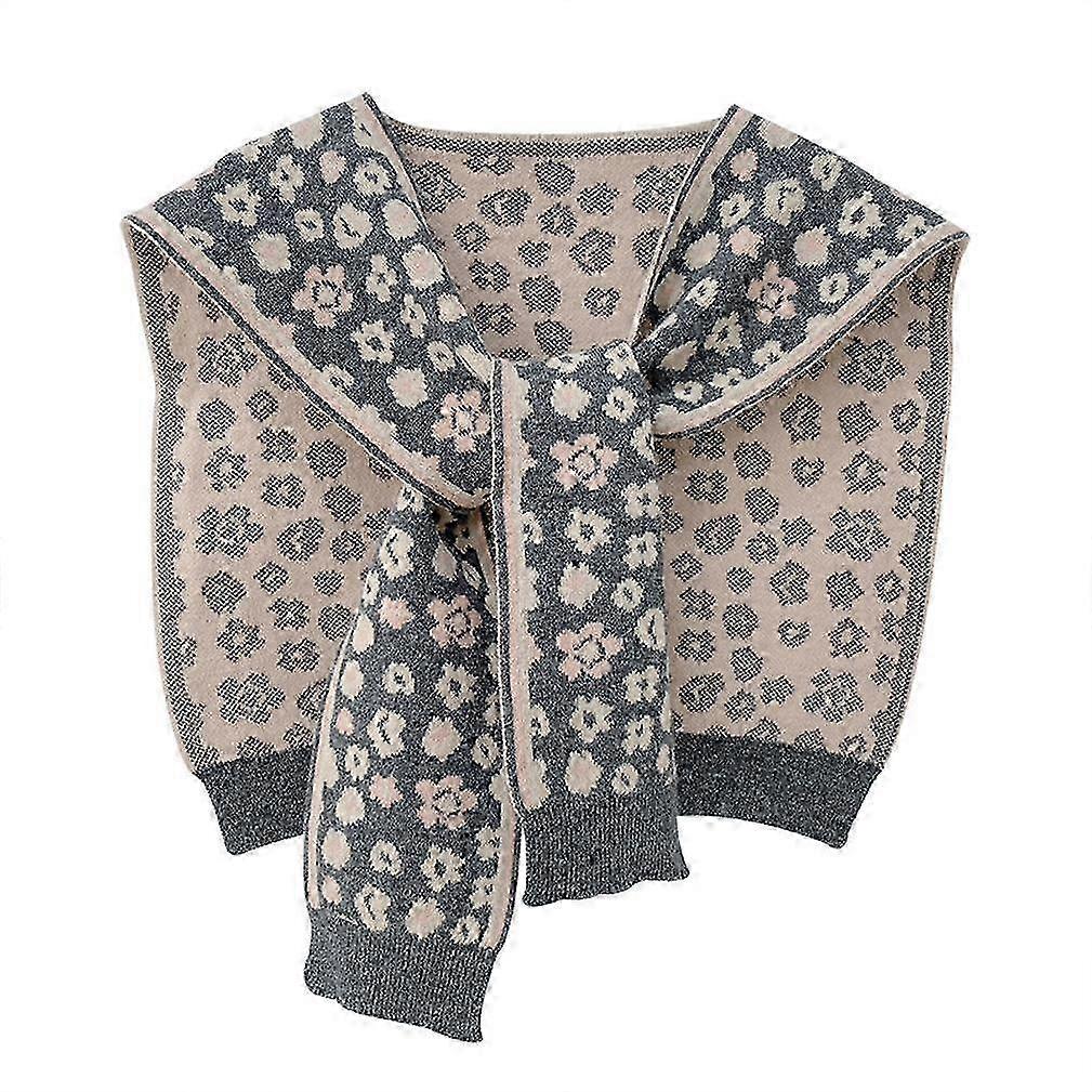 Spring Summer Short Poncho Flowered Tunic Cape for Lady