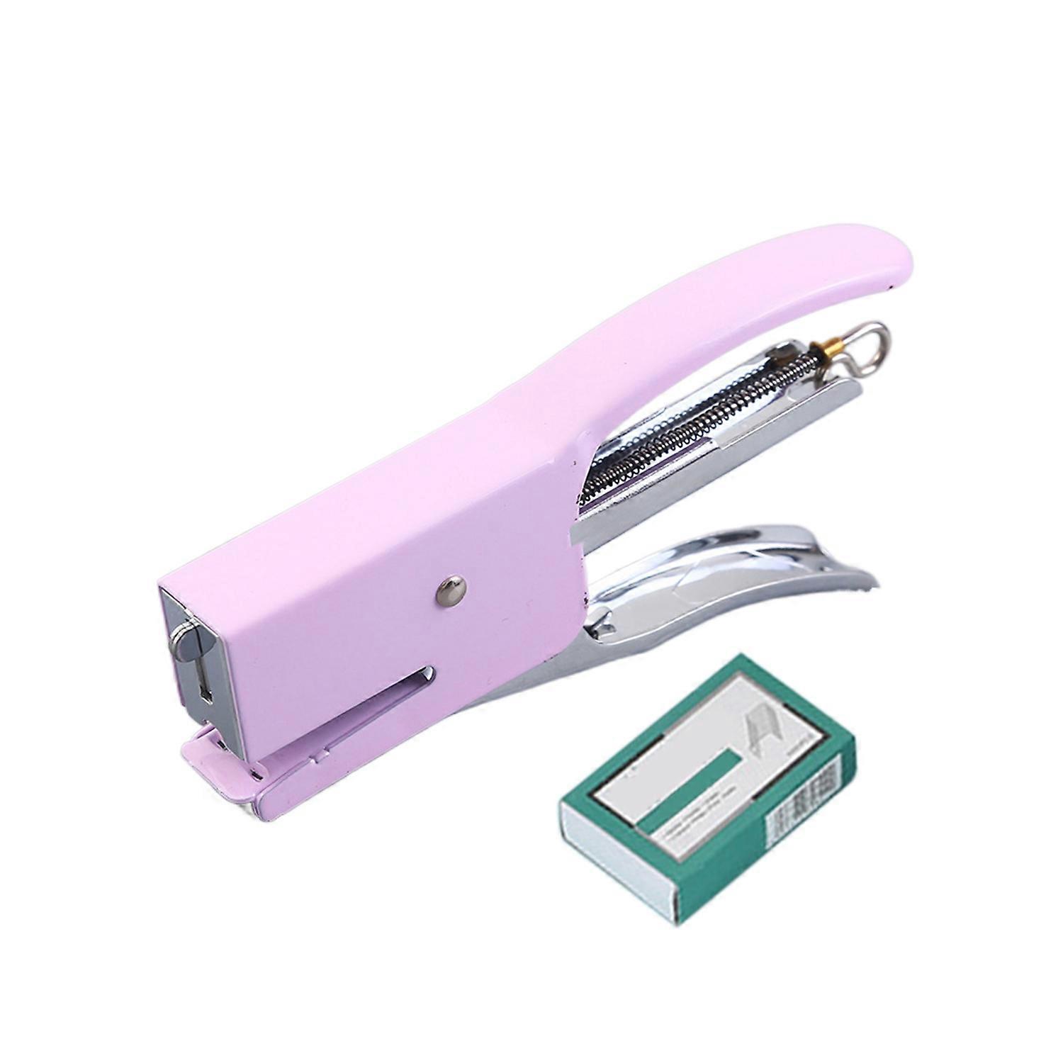 Handheld Stapler School Home Office Compact Lightweight Plastic Stapler Labor Saving Portable Study
