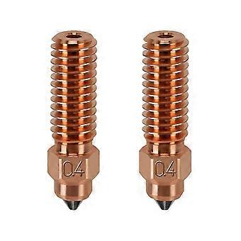 2pcs Nozzle Bimetal Chromium Zirconium Copper Body + Hardened Steel Inset, 3D Printer Nozzles for K1 0.4mm