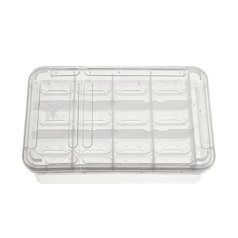 24 Compartments Transparent Breeding Isolation Box Incubator Hatching Boxes for Snakes Turtle Gecko Lizard Pets