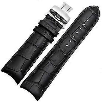 Correa de reloj de extremo curvo 22 mm 23 mm 24 mm para reloj Couturier T035 Pulsera de muñeca con correa de hebilla de acero