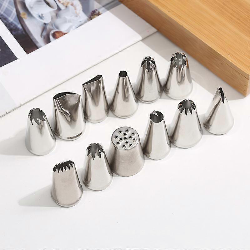 12-Piece Boxed Piping Tips Set for Baking – Stainless Steel Decorating Nozzles Compatible with Cakes and Pastries