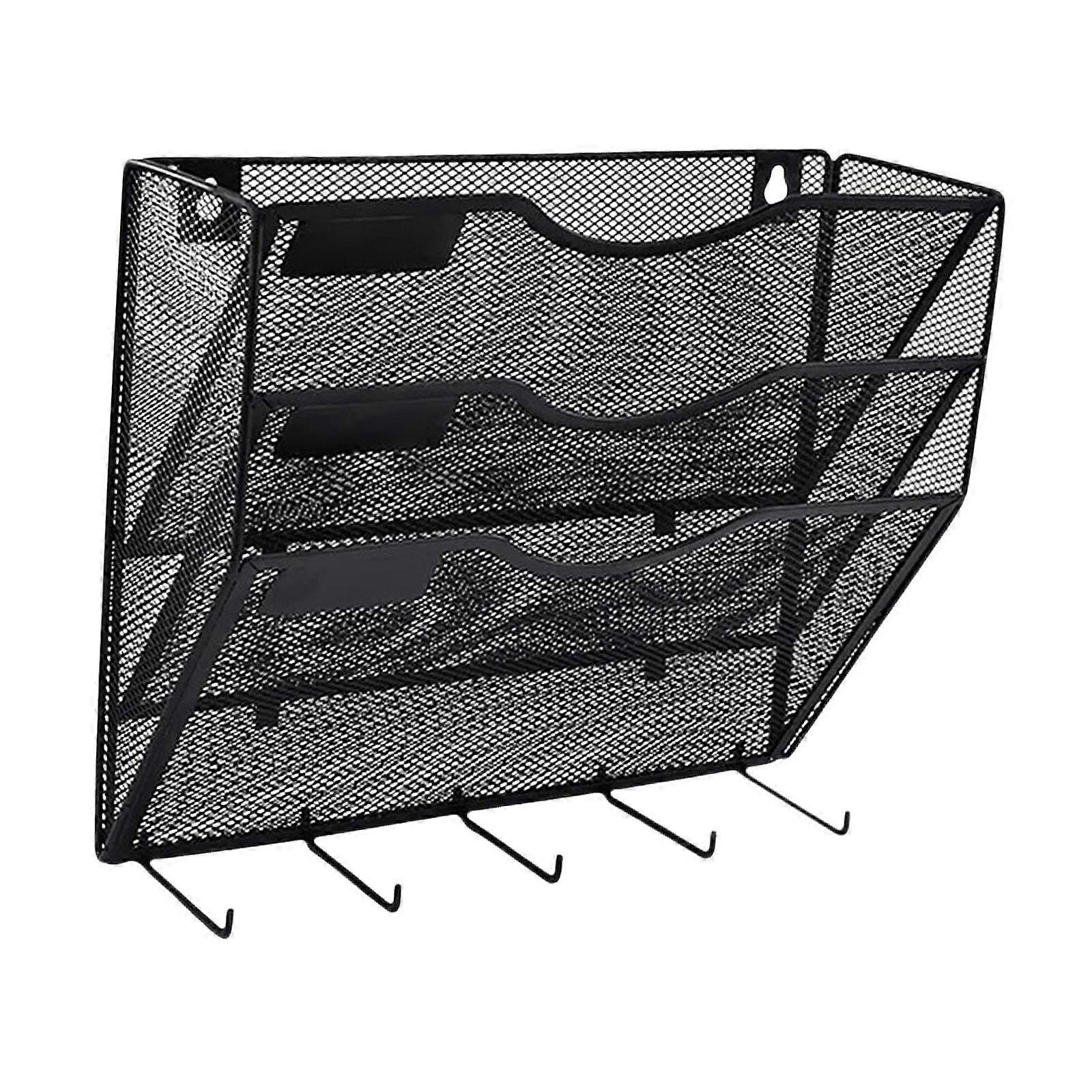 Wall Mount File Document Organizer Magazine Letter Rack Space Saving Easily