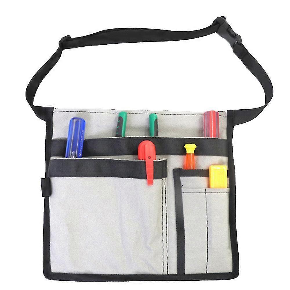 5-pocket Single Side Tool Belt Pouch/work Apron For Carpenters, Gardener And Builders, Durable Canvas Construction, Adjustable Belt