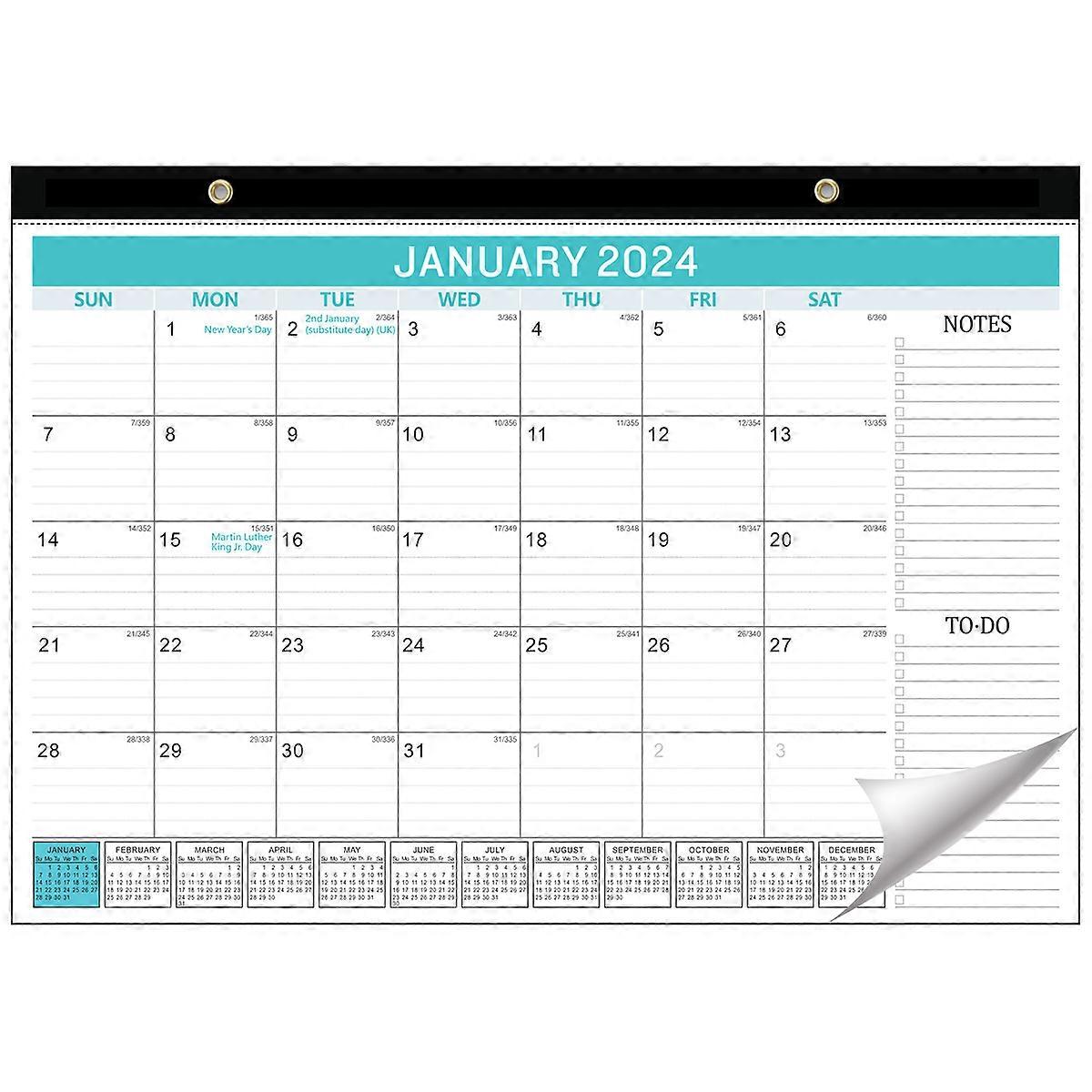 2024-2025 Väggkalender - Väggkalender från januari 2024 till juni 2025, 12 "x 17", 18 månader, tjockt papper