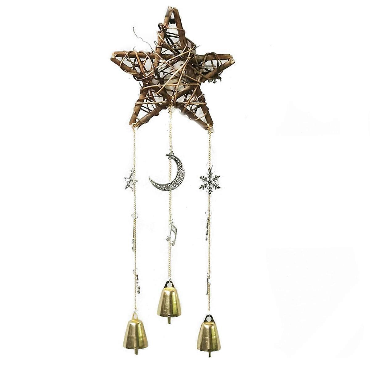 Witch Bells Protection Door Hangers Witch Wind Chimes Hanging Witch Bells Handmade Rattan Wind Chim