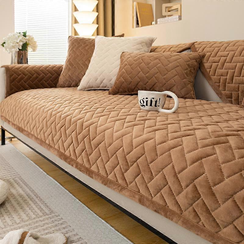 Sofa Covers For Living Room Dirt-proof Couch Cover Gray Color Plush Cushion Furniture Cover Corner Sofa Towel