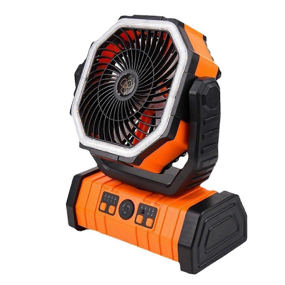 10000mAh Battery Fan Rechargeable with Hook&Bright LED Light Remote Control Timer Auto Oscillation