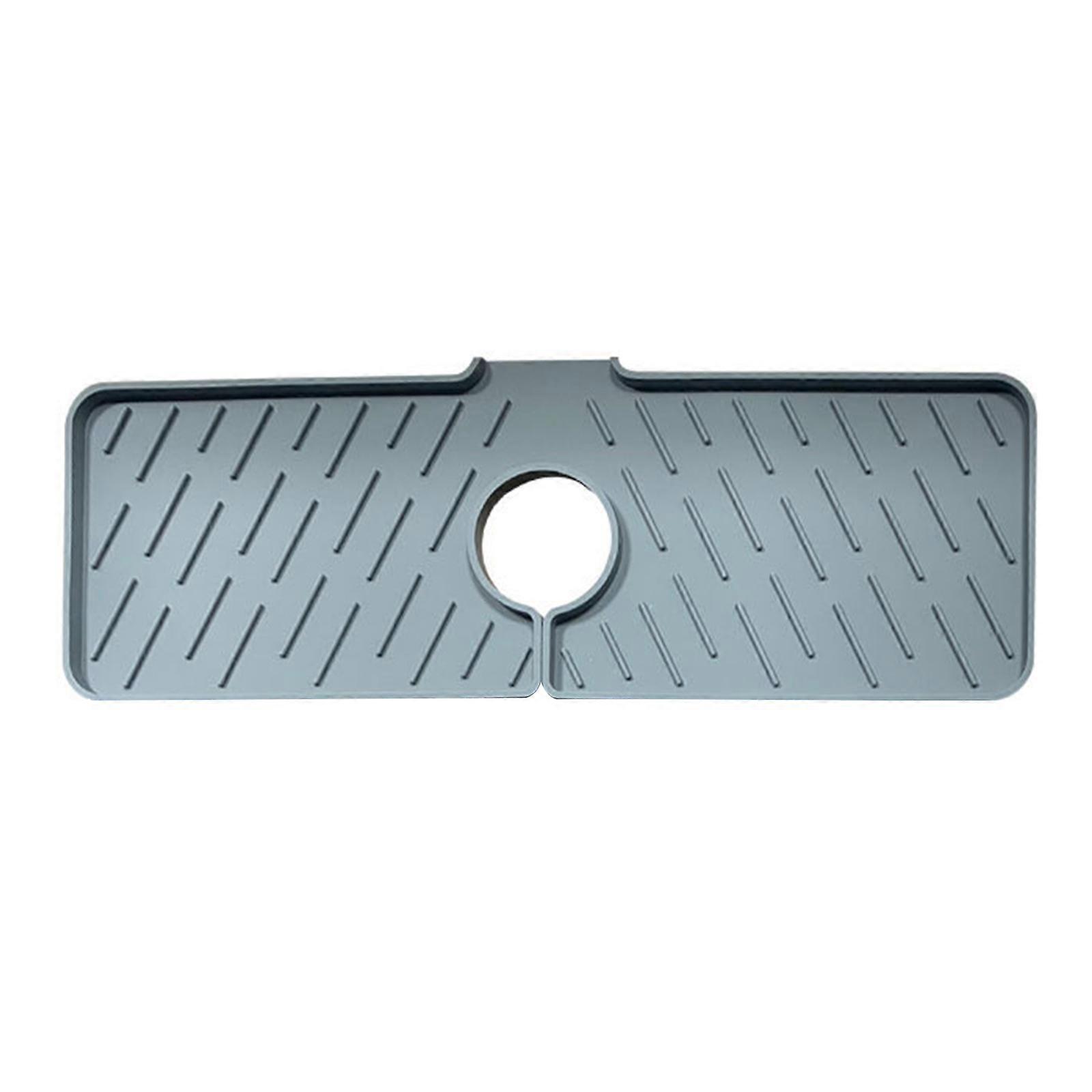 Sink Draining Pad Behind Faucet Drip Protector Splash Countertop Durable Use for Kitchen Bathroom Bar Countertop Protect Dark gray