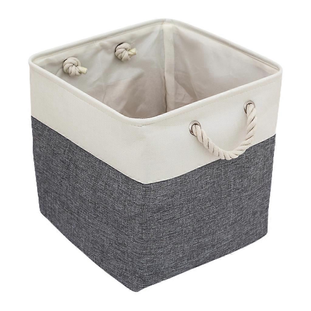 Cube Folding Storage Bin Foldable Basket with Handles for Kids Toys Organizer grey