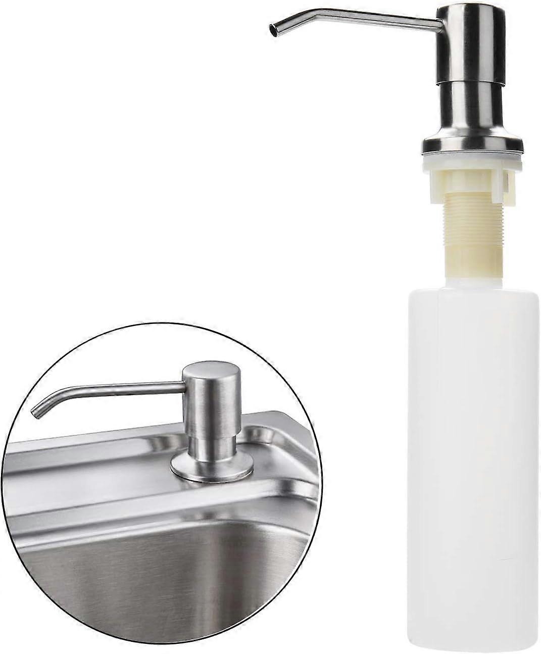 Kitchen Sink Soap Dispenser, Liquid Pump Diffuser, Chrome, Silver, One Size