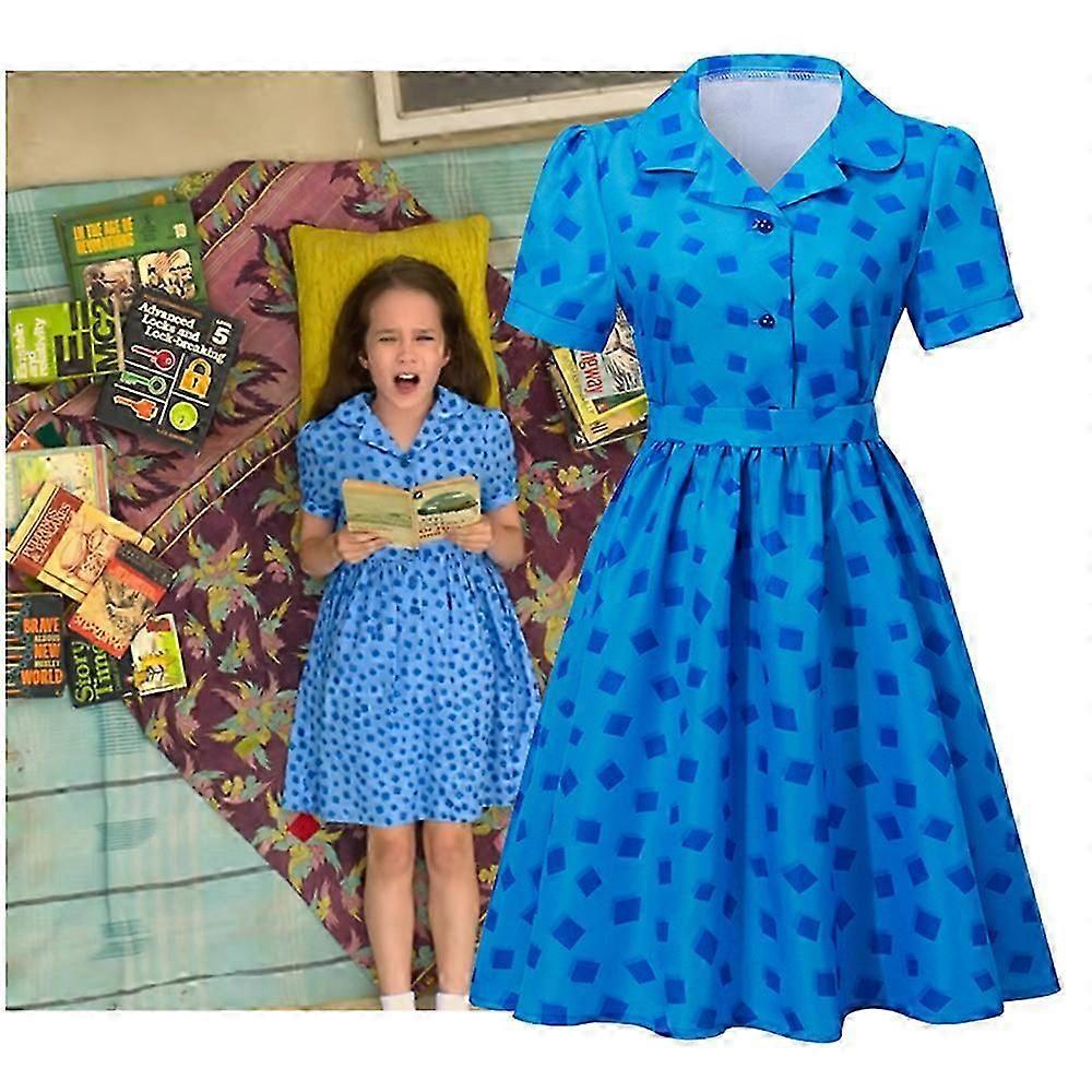 blue dress matilda Movie Roald Dahls The Musical Cosplay Costume Women Dress Halloween matilda blue dress movie