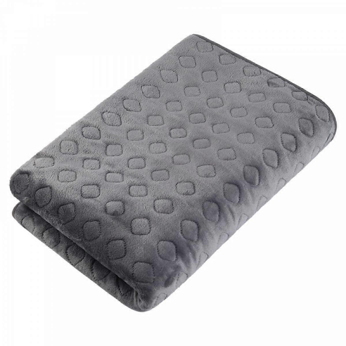 SQCLV Electric Heated Blanket Throw, Super Soft Flannel Fast Heating & Machine Washable Heated Throw Cover for Home Office - 60" x 31" (Grey)