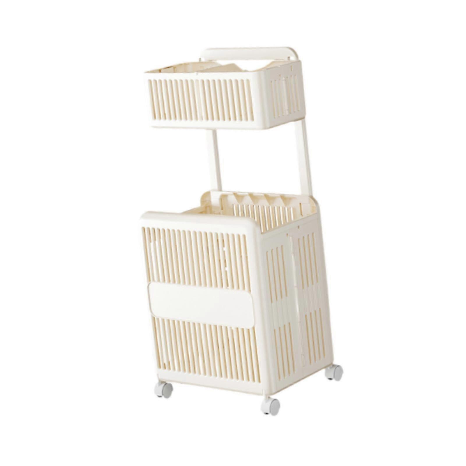 Movable Laundry Cart Lightweight Storage Trolley for Bathroom Office Kitchen